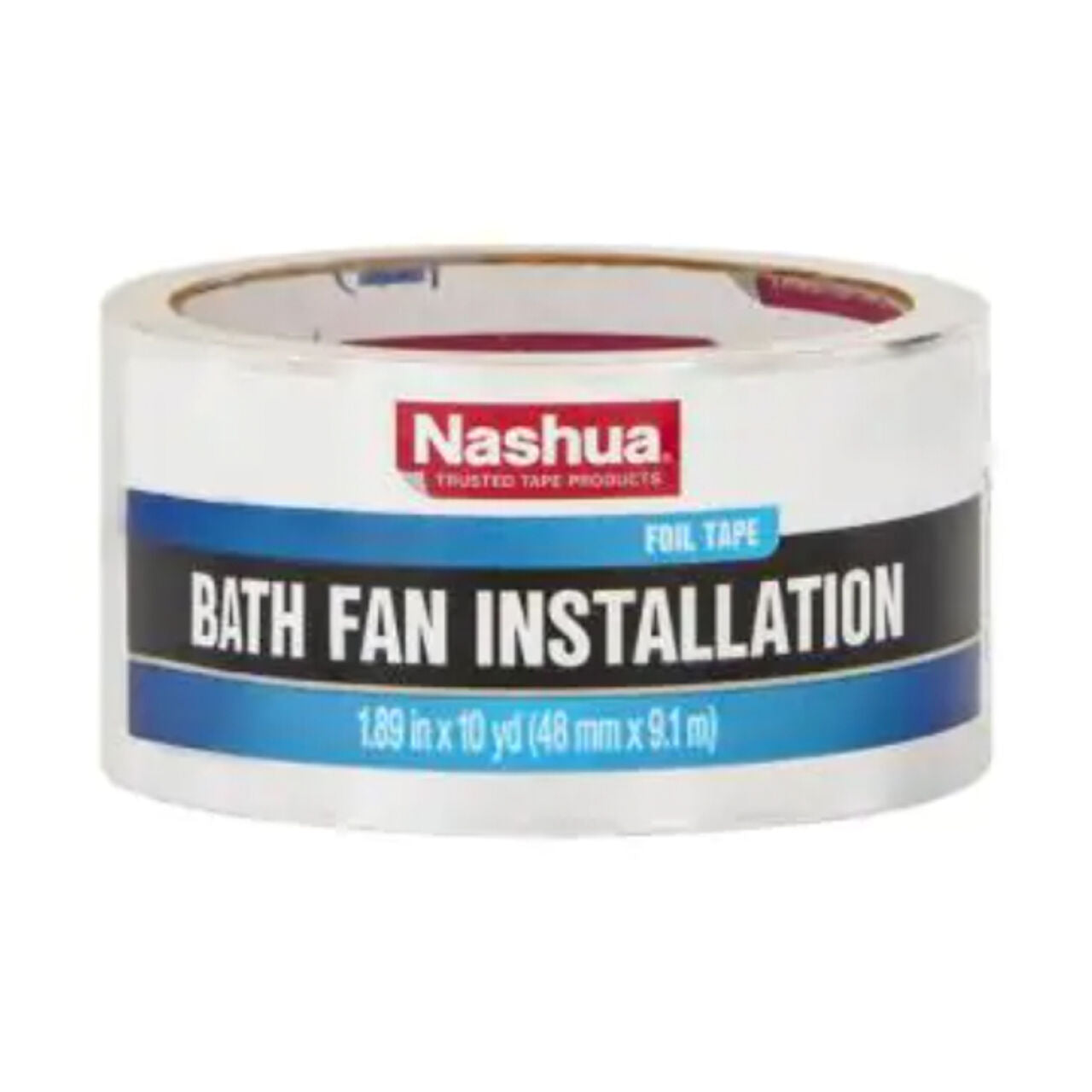 Go Build 1.89 in. x 10 yds. Bath Fan Installation Duct Tape, from The Fastest Way To Build, comes in white, blue, and black packaging—perfect for all your ventilation projects.