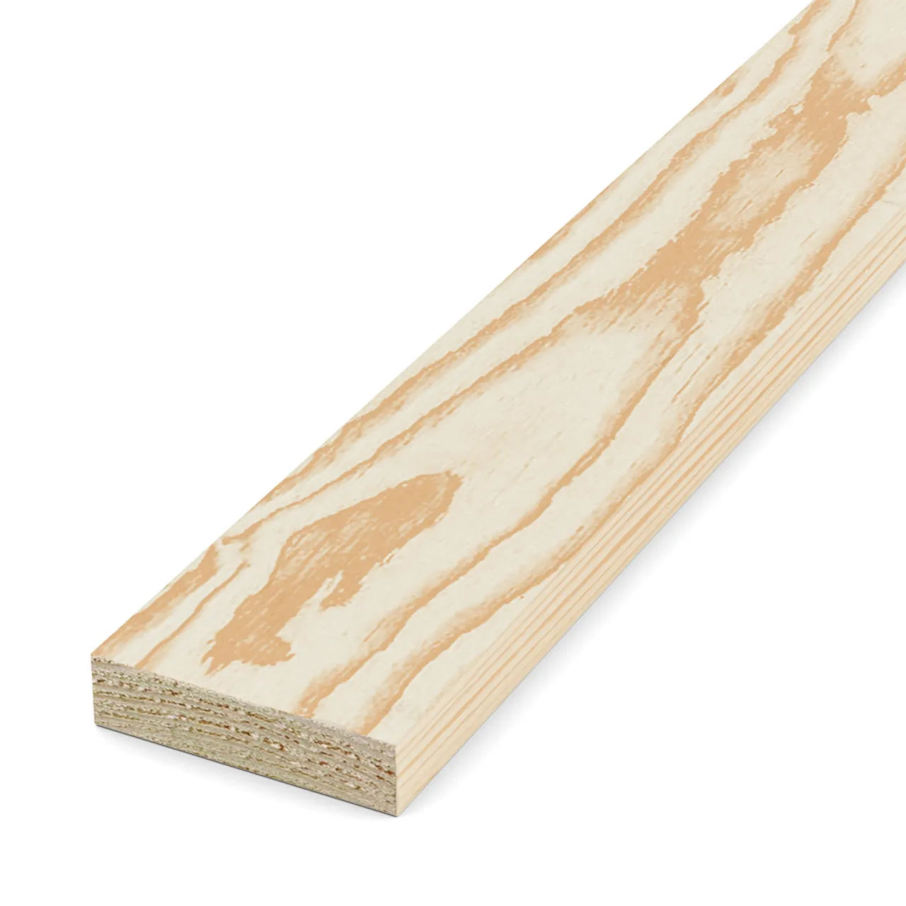A 2 in. x 12 in. x 16 ft. Prime Ground Contact Treated Lumber by Go Build, The Fastest Way To Build, with visible wood grain and light finish, is shown angled on a white background.