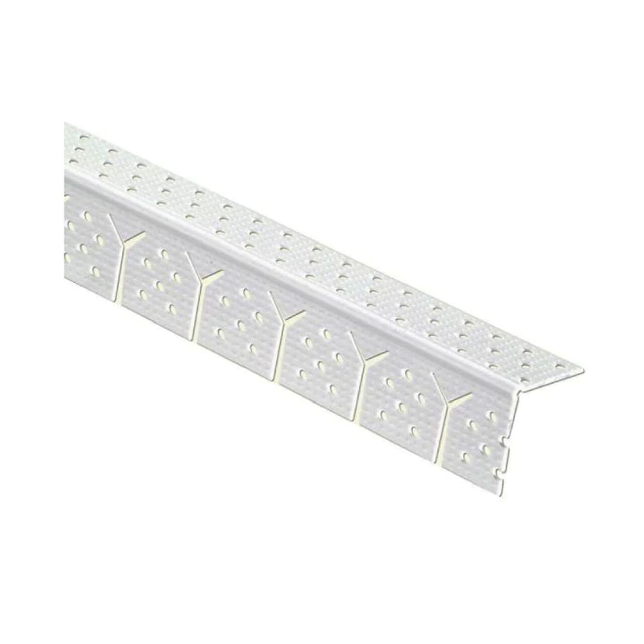 The Go Build 10 ft. Vinyl Max Flex Archway Corner Bead reinforces and finishes drywall external corners. Its perforated PVC surface ensures strong joint compound adhesion for a smooth, durable result during installation.