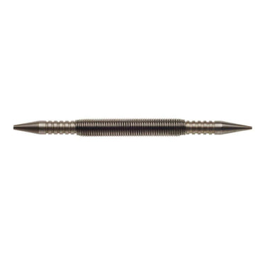 The SPRING TOOLS 32R12-1 Combination Center Punch and 1/32 in. & 2/32 in. Nail Set features a ridged center grip and pointed tips on both ends, shown here against a white background.