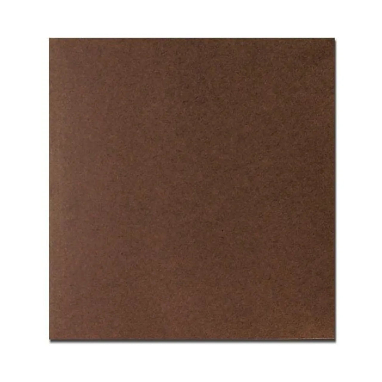Display of the 1/8 in. x 4 ft. x 8 ft. Hardboard Tempered Panel from Go Build, The Fastest Way To Build, features a square sheet with a smooth textured dark brown finish against a white background, highlighting its high density perfect for interior use.