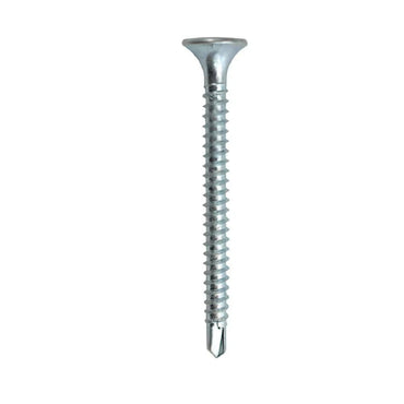 A close-up image shows a Grip-Rite #6 x 1-5/8 in. zinc plated drywall screw with a bugle head and sharp tip, meeting ASTM C1002 standards. Positioned horizontally on a white background, it has a threaded body.