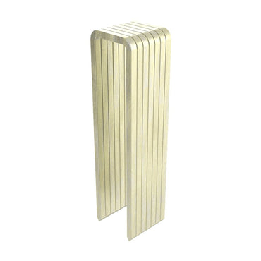 A stack of Grip-Rite GRBCS1516 2 in. x 1/2 in. 15-Gauge Electrogalvanized Collated Flooring Staples against a plain white background.
