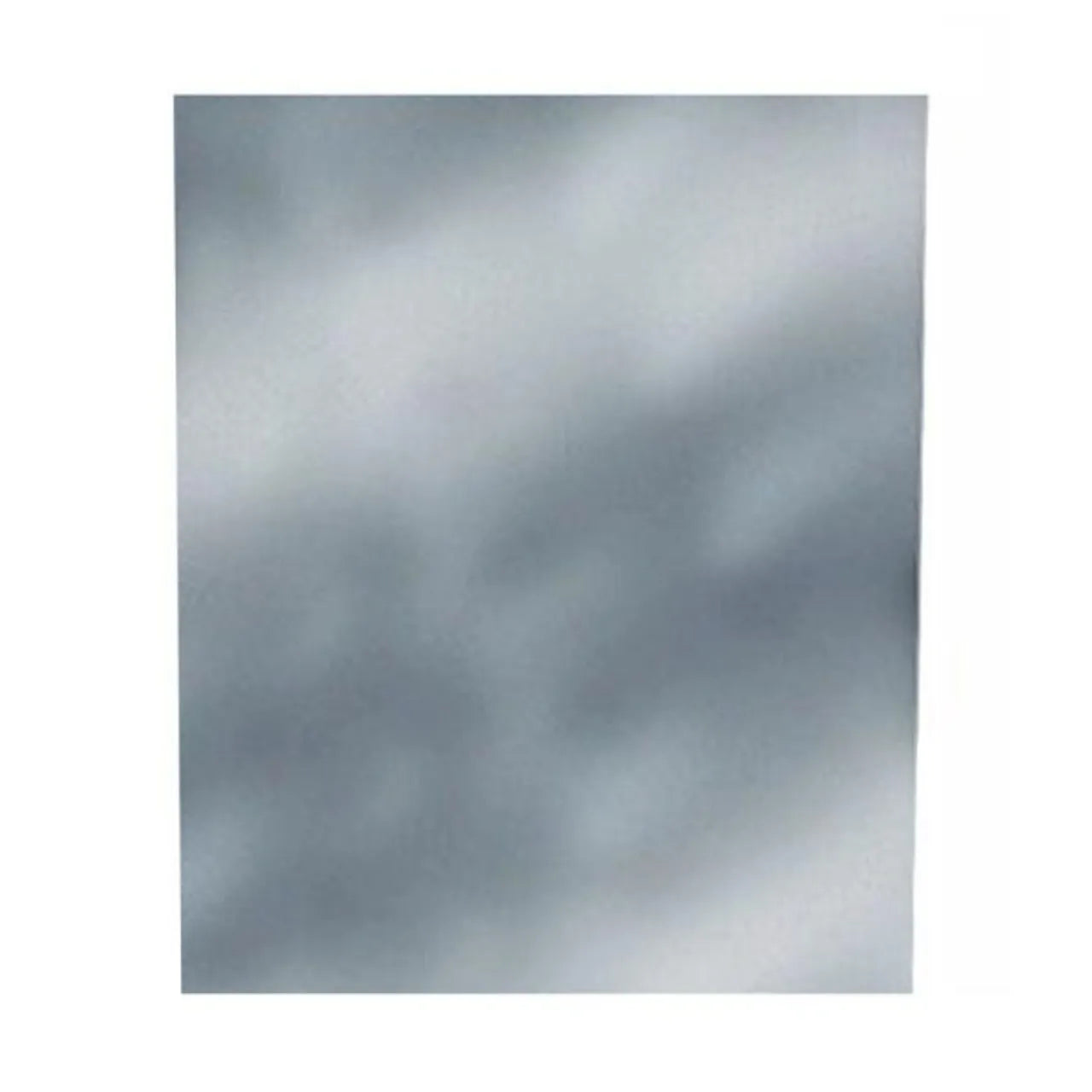 A 24 in. x 36 in. Go Build Galvanized Steel Flat Sheet with a hazy gray surface and soft, diffused texture, shown against a plain white background.