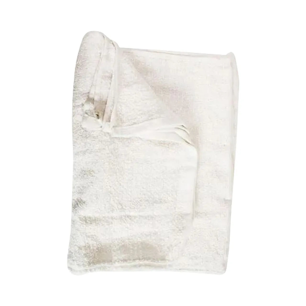 A folded 14 in. x 17 in. Go Build Multi-Purpose Terry Cloth towel, with a corner turned over to show its soft texture—ideal for washable, reusable dusting, polishing, or drying—set against a plain white background.