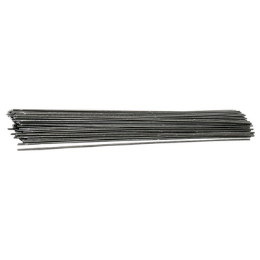A pack of Simpson Strong-Ties Simpson 15-1/2 in. Insulation Supports (100-Pack), characterized by their sleek metallic finish, is neatly stacked in parallel on a white background.