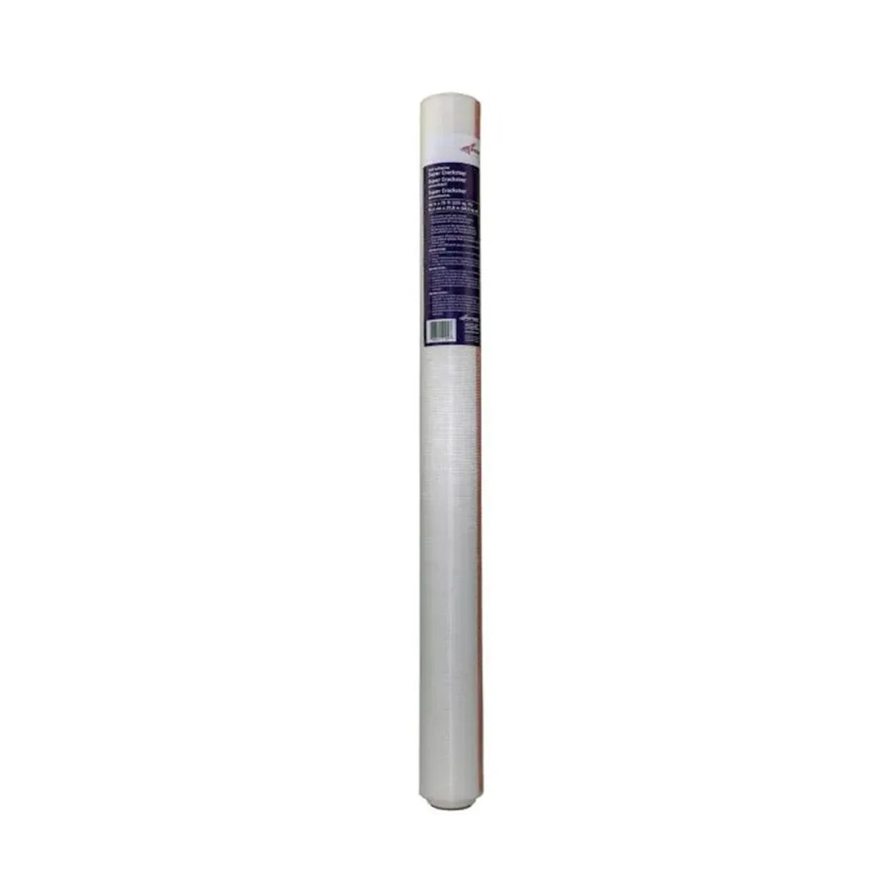 A roll of Go Build FibaTape 36 in. x 75 ft. Super Crackstop Self-Adhesive Wall & Plaster Repair Fabric stands vertically against a plain white background, with its branded label wrapped around the top.