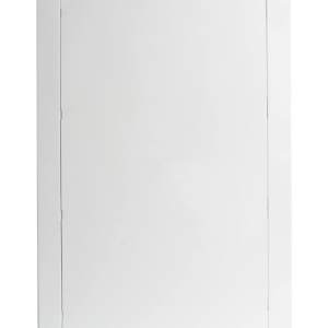 The Go Build 14 in. x 29 in. access panel for drywall is large and rectangular, featuring a slightly raised center section. It has a smooth, flat surface resembling durable plastic, with faint lines outlining the inner rectangle.