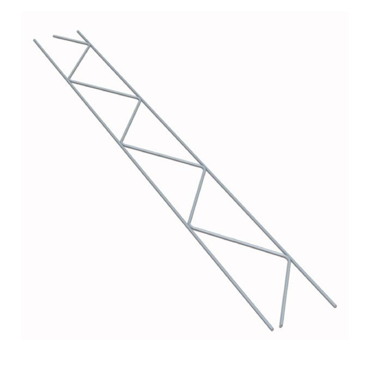 The Truss Mesh Mill Galvanized 9 Ga 8 in. x 10 ft. by Go Build features a zigzag pattern along its length, crafted from galvanized steel, and is set against a plain white background, ready to provide structural support.