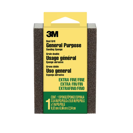 3M 3-3/4 in. x 2-5/8 in. x 1 in. Extra Fine/Fine Dual Grit Sanding Sponge - Go Build, The Fastest Way To Build