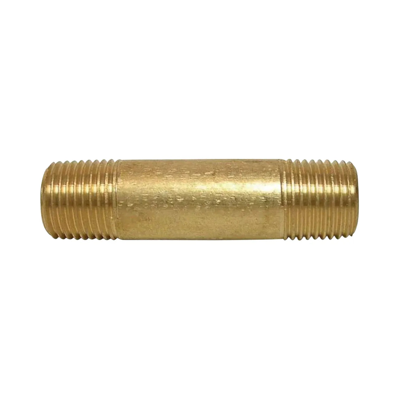 The Go Build 1/2 in. x 2 in. Brass Nipple Fitting is NSF 61 certified, lead-free, and features threaded ends with a smooth center for safe plumbing connections. Ideal for quick installations by The Fastest Way To Build.