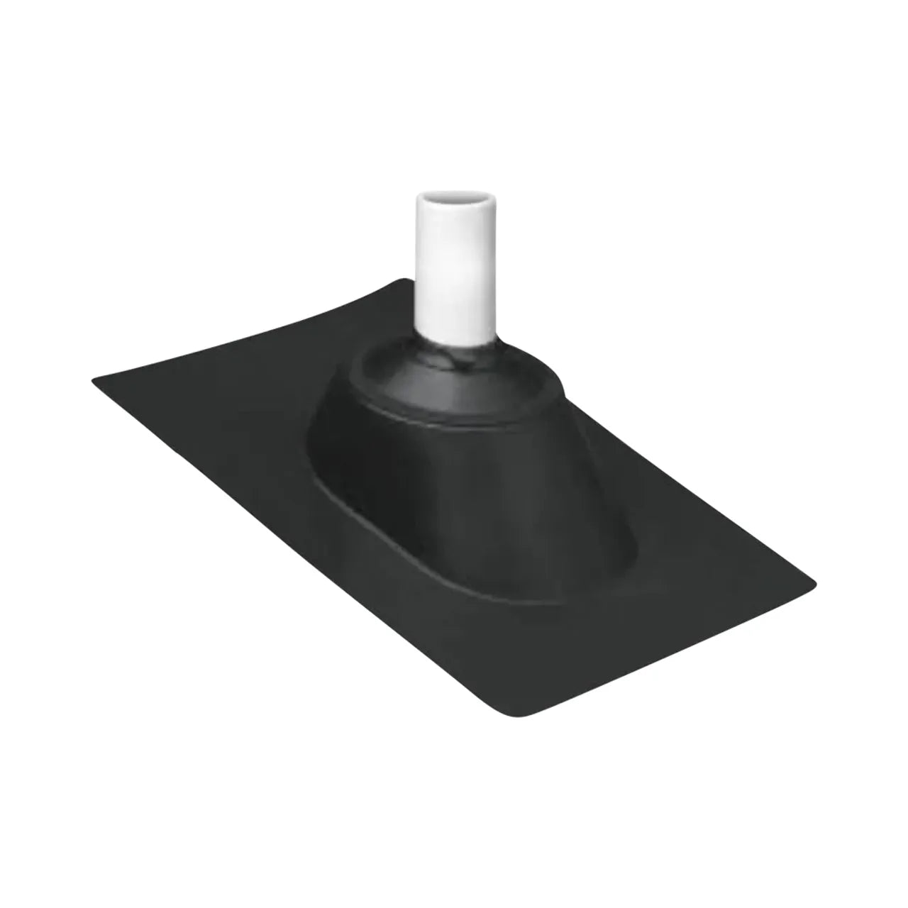 The Go Build 3-4 in. Adjustable Pipe Flashing features a hard plastic base and black rubber collar, designed to seal roof penetrations around pipes. Brand: Go Build, The Fastest Way To Build.