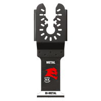 The Diablo DIABLO DOU125BF3 1-1/4 in. Steel Demon™ Universal Fit Bi-Metal Oscillating Blades for Metal (3-Pack) feature a black blade with a red dragon logo, ultra-hardened cutting edge, universal fitment, measurement markings, and the phrases Black Ice and PATENTED.