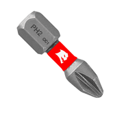 The Diablo DPH21P2 1 in. #2 Phillips Drive Bits (2-Pack) features a red band with a white wolf logo near the base for MaxTorque Zone performance, displayed against a plain white background.