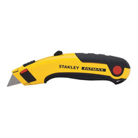 The STANLEY® FATMAX® Retractable Utility Knife by STANLEY features a yellow and black design with an ergonomic handle, ideal for heavy-duty cutting, displayed on a white background.