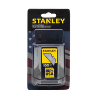 STANLEY 11-921A Heavy-Duty Utility Blades with Dispenser, 100-pack; branded yellow case, Made in USA text, and American flag design—ideal replacement blades for your utility knife.