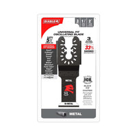 The DIABLO DOU125BF3 1-1/4 in. Steel Demon™ blades feature an ultra-hardened edge for metal cutting and fit various tools. The black packaging with red and white text highlights a 33% savings offer. Comes as a 3-pack by Diablo.