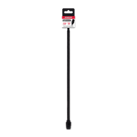 A Diablo DHS375XT18 universal drill extension, 18 in. x 3/8 in., is displayed vertically on a white background. It features a flexible, ribbed design with a Quick-Change Feature for easy installation. The top label reads Diablo with product details in black and red text.