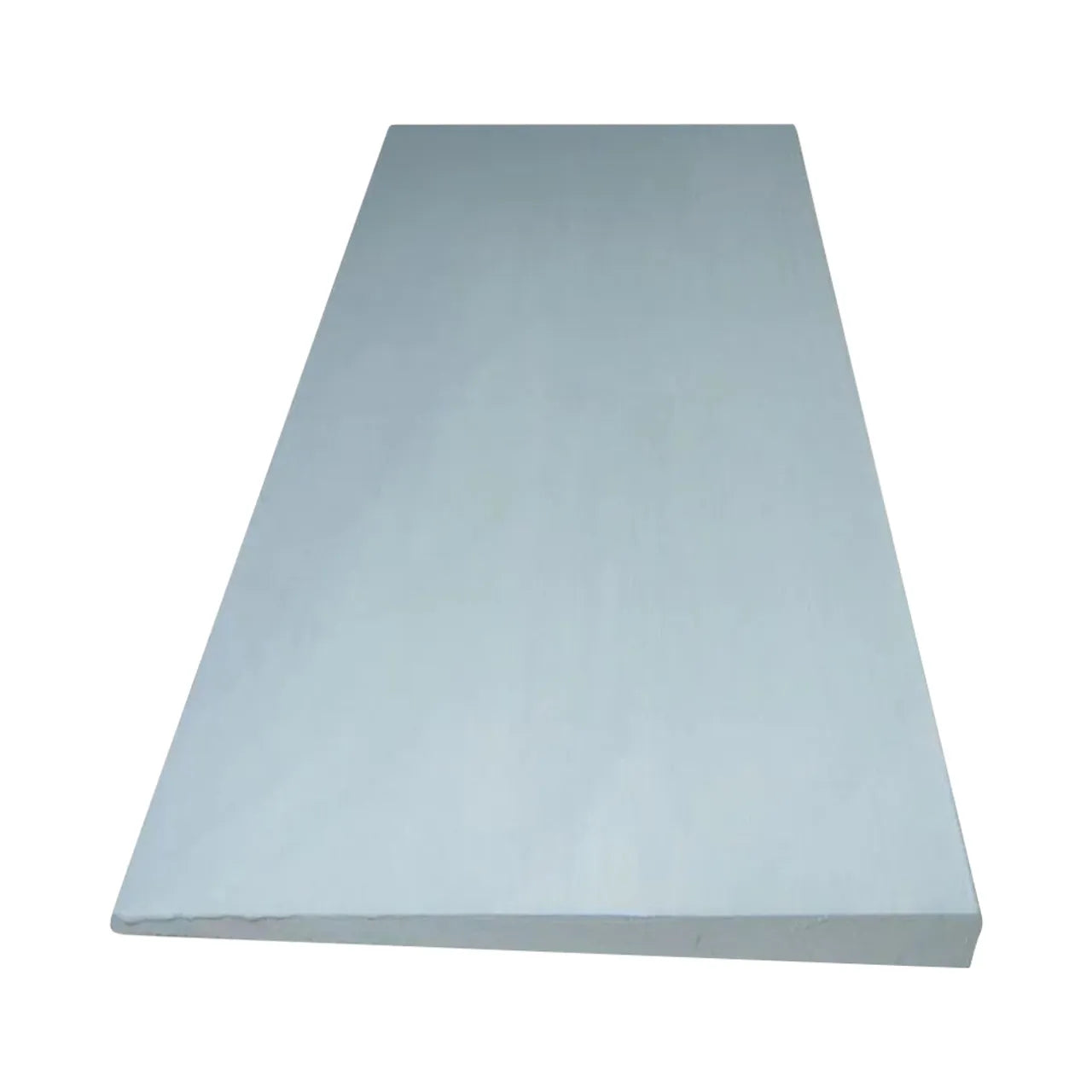 A 1/2 in. x 6 in. x 192 in. Red Cedar Finger Joint Primed Bevel Siding by Go Build, The Fastest Way To Build, shown at an angle against a white background, highlights its clean lines and smooth primed finish.