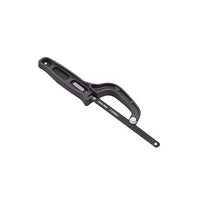 The STANLEY® Mini Hacksaw by STANLEY is a compact hand tool with a black plastic handle and thin metal blade for cutting metal, shown on a white background.