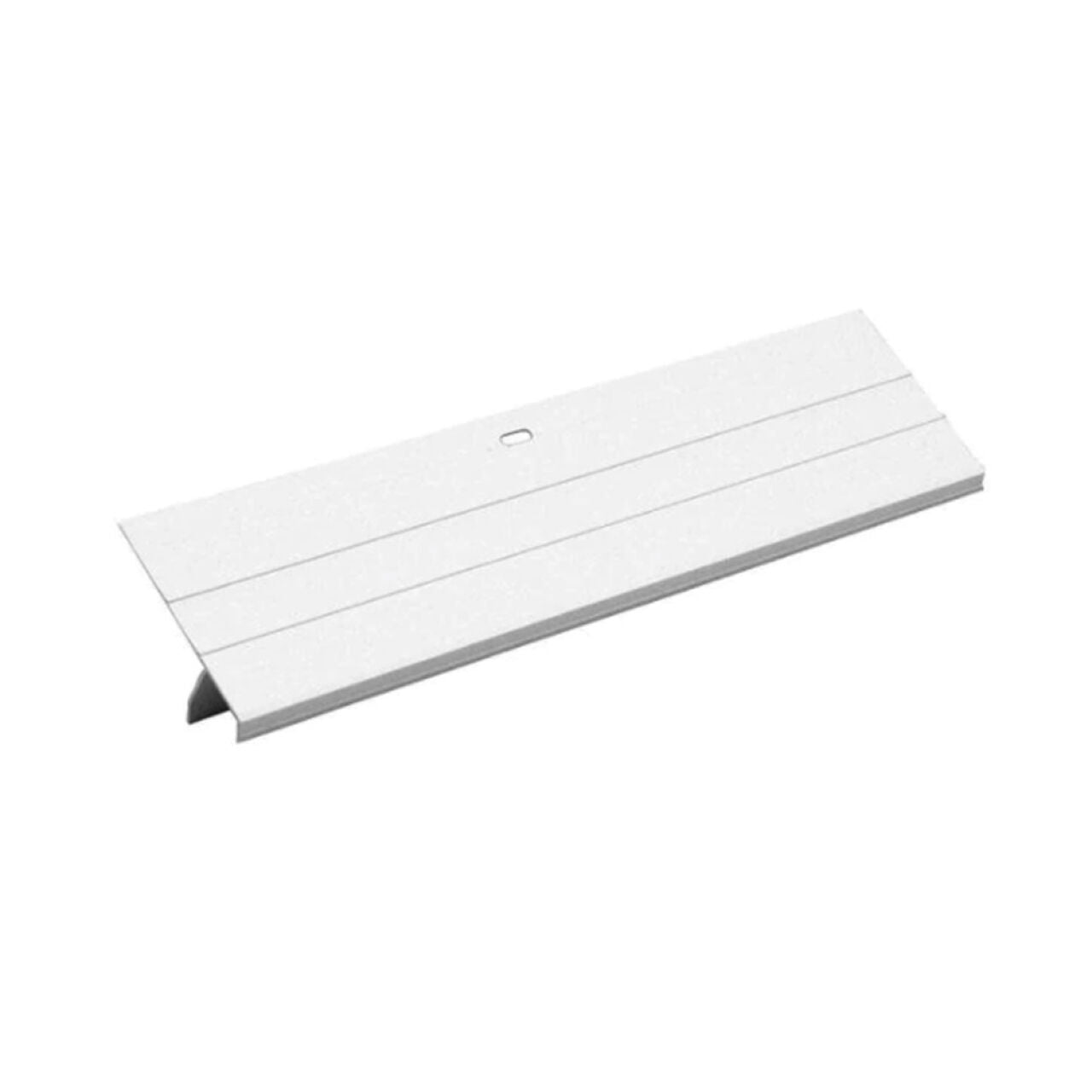 A white 3 in. x 10 ft. F4 vinyl drip edge flashing by Go Build, The Fastest Way To Build, designed for durability and effective water drainage in roofing applications.