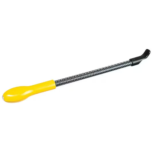 The STANLEY 10 IN SURFORM® ROUND FILE features a textured black shaft and ergonomic yellow handle, designed with the same precision as fine woodworking tools to help easily shape and smooth materials.
