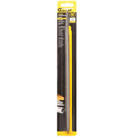 The STANLEY 22-178 Single-Cut Round Bastard File, 10 in., comes in yellow and black packaging with product details on the front, designed for filing metal, wood, and PVC.