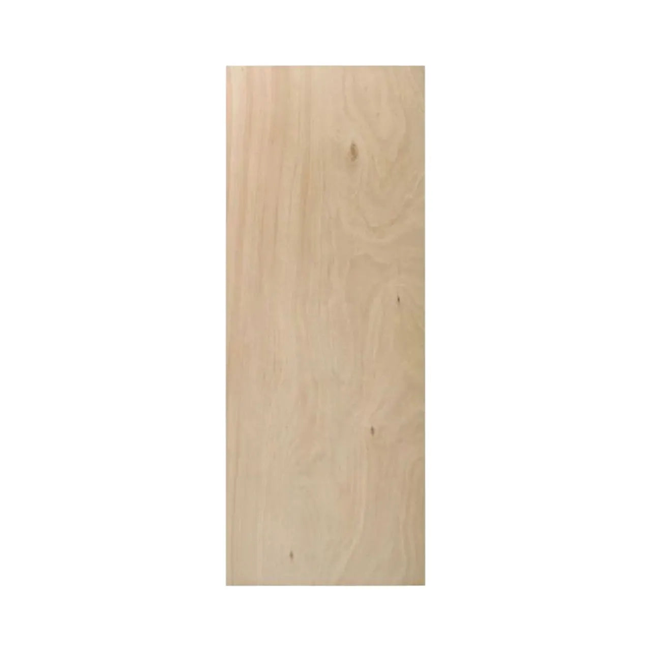 The Go Build 36 in. x 80 in. Composite Unfinished Flush Solid-Core Door Slab features a light-colored, smooth surface with visible wood grain, resembling an unfinished door slab and is displayed against a white background.