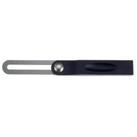 The STANLEY® JOINERS SLIDING BEVEL 200MM by STANLEY features a black handle, adjustable stainless steel blade, and round screw for precise angle marking and transferring in woodworking.