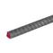 A robust Rebar #8 Grade 60 20 by Go Build, The Fastest Way To Build, is displayed diagonally against a white background. Its long with a gray steel finish and a red-painted end, featuring a right-angle cross-section often used in construction.