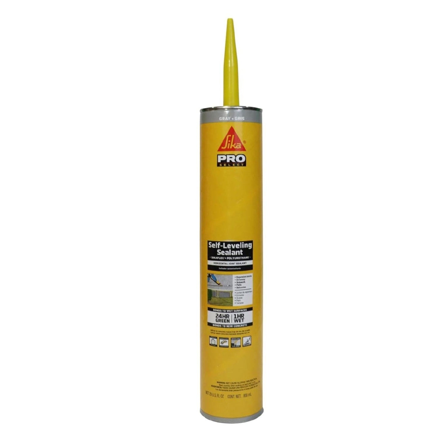 A tube of Sika Sikaflex-1C SL Limestone One Component Polyurethane Sealant with a pointed nozzle and front labels—ideal for sealing concrete joints.