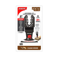 The DIABLO DOU250JBW3 2-1/2" Demo Demon™ Universal Fit Bi-Metal Oscillating Blades (3-Pack) by Diablo feature an ultra-hardened cutting edge for a lifespan that's 5 times longer and vibration reduced by 33%. Designed with a bi-metal curve coating and curve contact edge, these blades ensure clean wood cutting and are compatible with various tool brands.