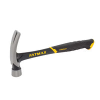 The 14 OZ STANLEY® FATMAX® High Velocity Hammer features an ergonomic black and yellow handle and a forged steel head with a flat striking surface and curved claw for removing nails.