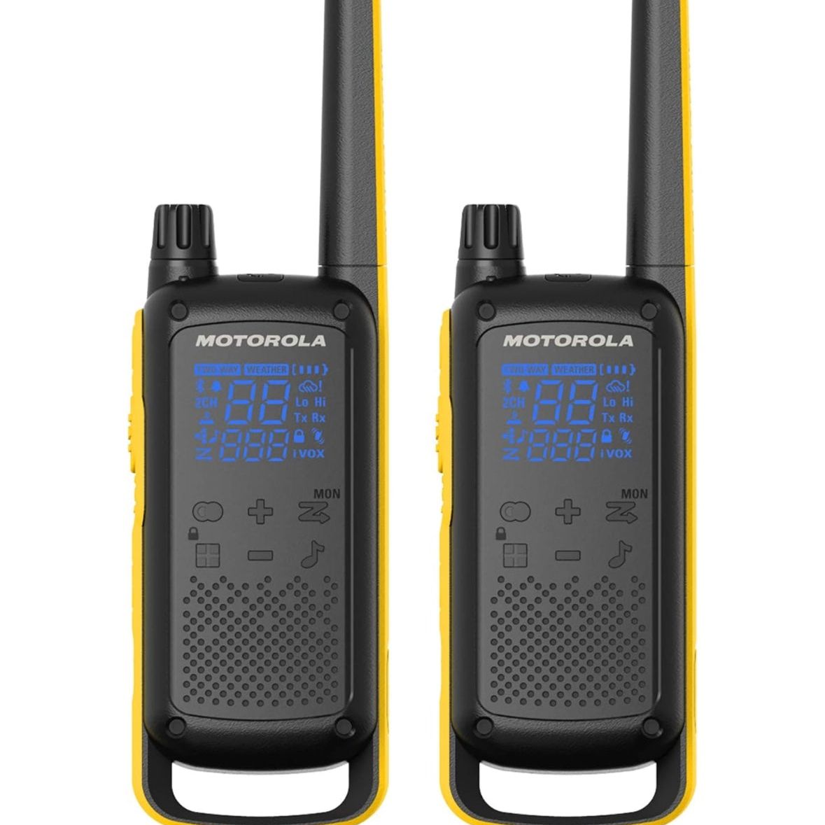 Motorola Solutions Talkabout T475 Extreme Two-Way Radio Black W/Yellow Rechargeable Two Pack