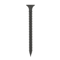 A single Grip-Rite #6 x 2 in. Phillips bugle head drywall screw, with a fine thread and black phosphate coating, is shown vertically against a white background.