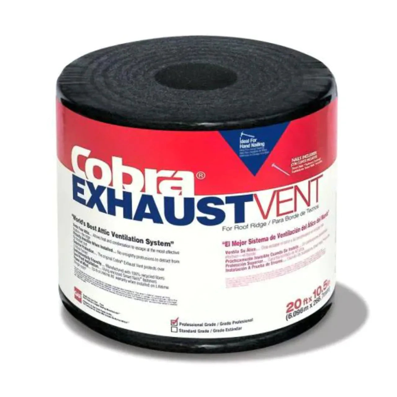 10-1/2 in. x 20 ft. GAF Cobra Exhaust Vent Mesh Roll Ridge Vent (Nail ...
