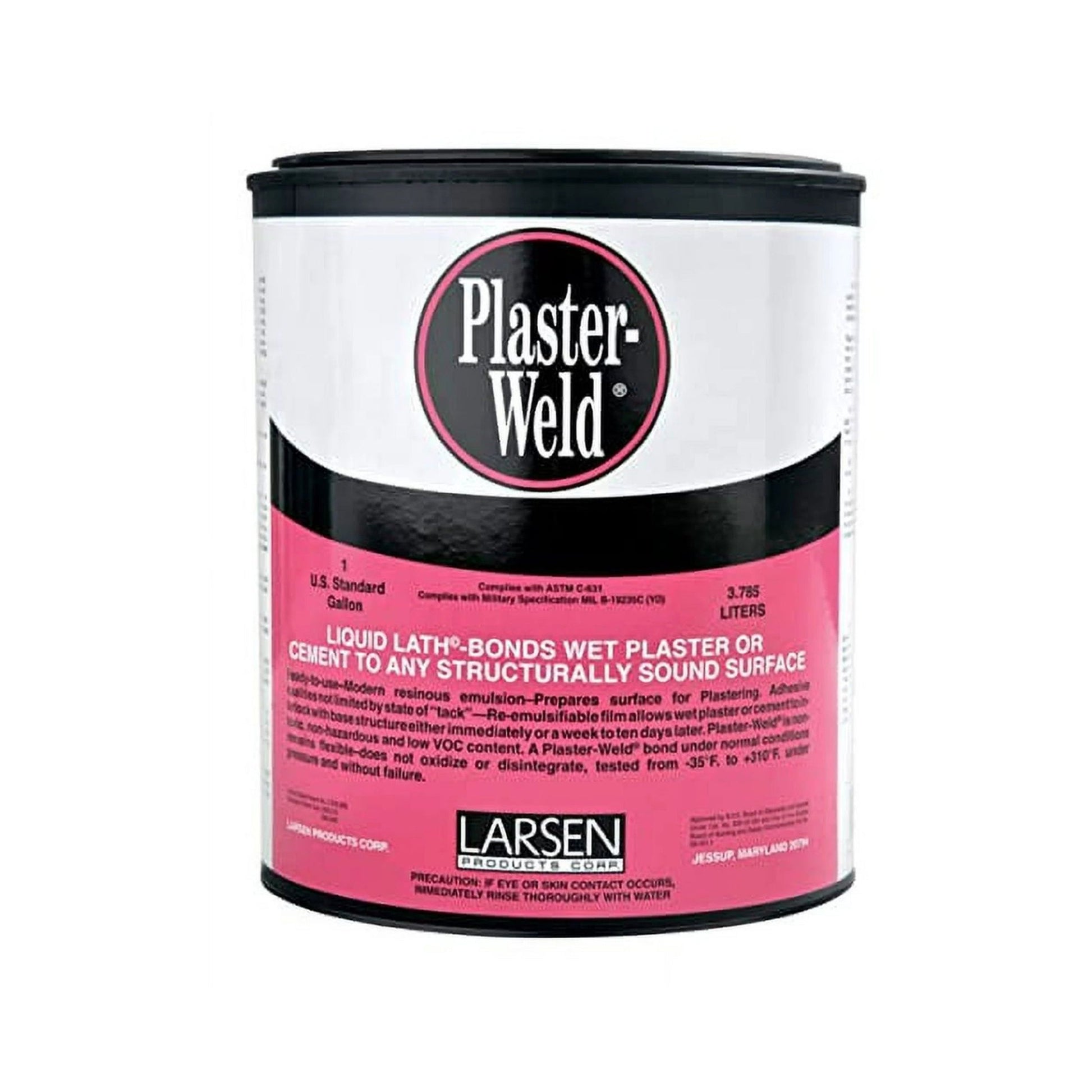 LARSEN 1 Gallon Plaster Weld Plaster Pink by Larsen is a crucial bonding agent ensuring wet plaster adheres to any structurally sound surface.
