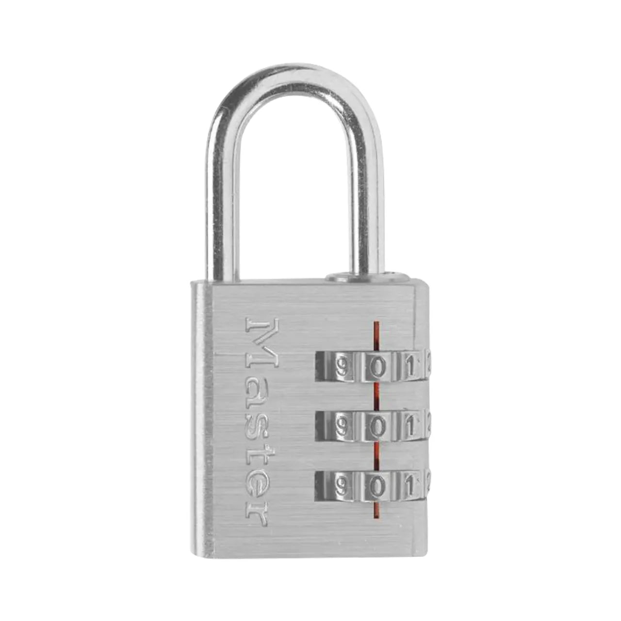 A silver Go Build Combination Lock, Resettable by The Fastest Way To Build, features three rotating numbered dials and is displayed upright on a white background.