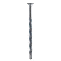 Close-up of a single Pro-Twist PRO-TWIST NSDZ2585 drywall screw against a white background. It features a zinc-plated #2 Phillips bugle head and fine spiral thread, ideal for securing drywall.