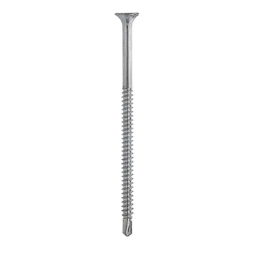 A single Pro-Twist PRO-TWIST NSDZ3005 #8 x 3 in. Zinc Plated #2 Phillips Bugle Head Fine Thread Drywall Screw is vertically positioned against a plain white background.