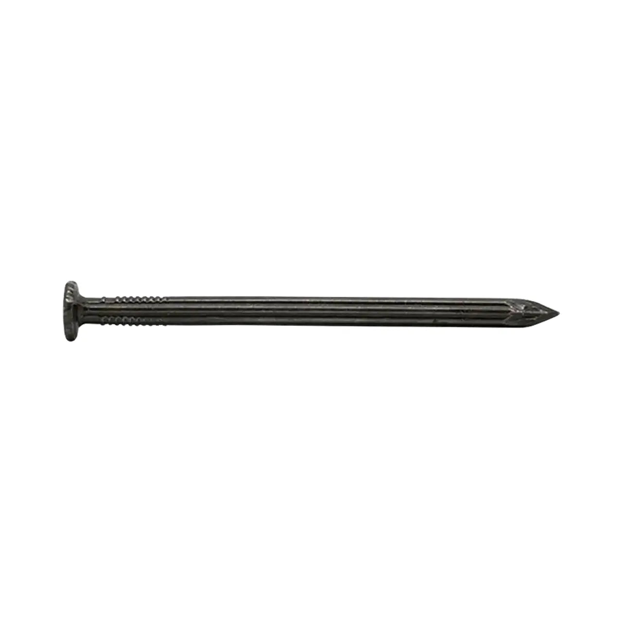The Go Build 2 in. (6D) Brite Fluted Masonry Nail (1 lbs/Pack) features a flat head, fluted shank, and pointed tip—perfect for concrete work and shown against a plain white background. Brand: The Fastest Way To Build.