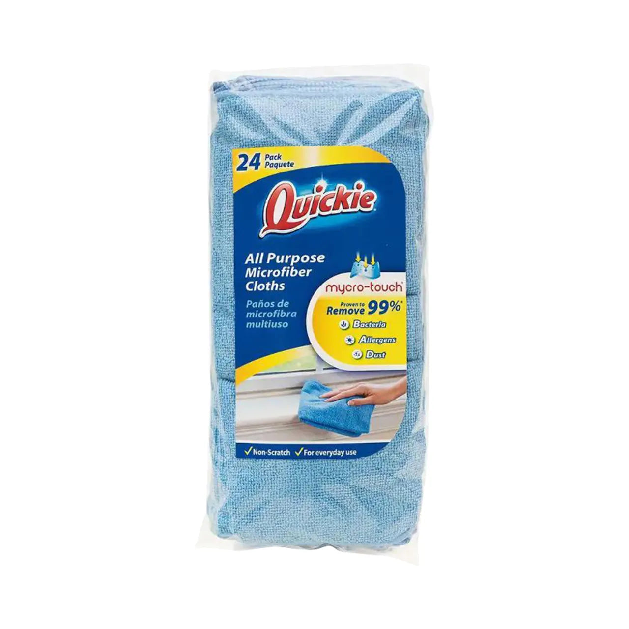 A 24-pack of Go Build 14 in. x 14 in. Microfiber Cloth Towels removes 99% of bacteria and offers reusable cleaning cloths for everyday use. Brand: Go Build, The Fastest Way To Build.