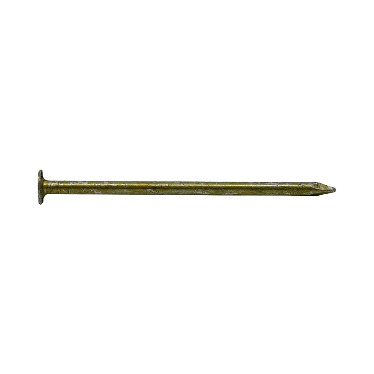A single Go Build 2-3/8 in. (8D) Vinyl Coated Sinker nail from a 25 lbs pack is shown with its flat head and pointed tip against a plain white background.