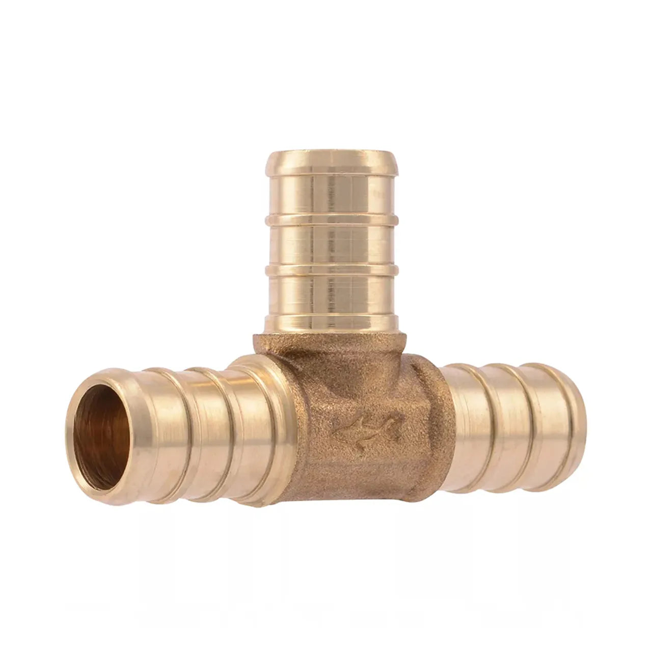 The Go Build 1/2 in. PEX Tee features three barbed ends for connecting PEX tubing, shown against a white background.