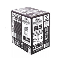 The RAIMONDI 180BAS15B2200 RLS 1/16 in. HD Level Clips come in a 2200-pack, featuring black and white packaging that details dimensions (1.5 mm) and includes installation illustrations. They are part of the Raimondi Leveling System, ideal for tile setting, and proudly made in Italy.