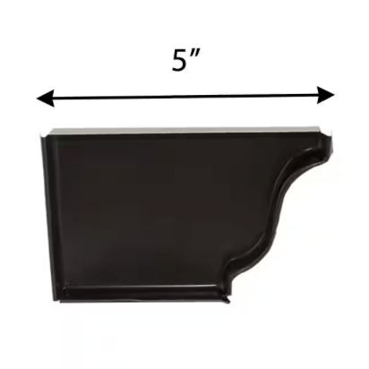 5 in. Black Aluminum Left End Cap - Right