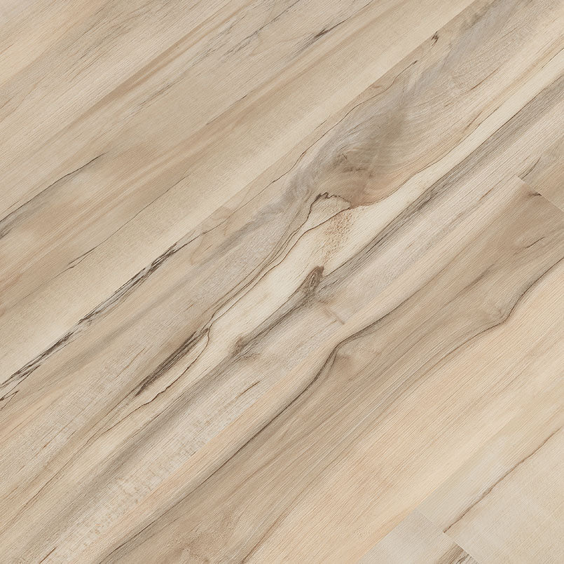 Close-up of Akadia Luxury Vinyl Plank by Msisurfaces, featuring natural grain patterns and beige, tan, and brown tones. This scratch-resistant flooring offers a beautiful and durable option for any space.