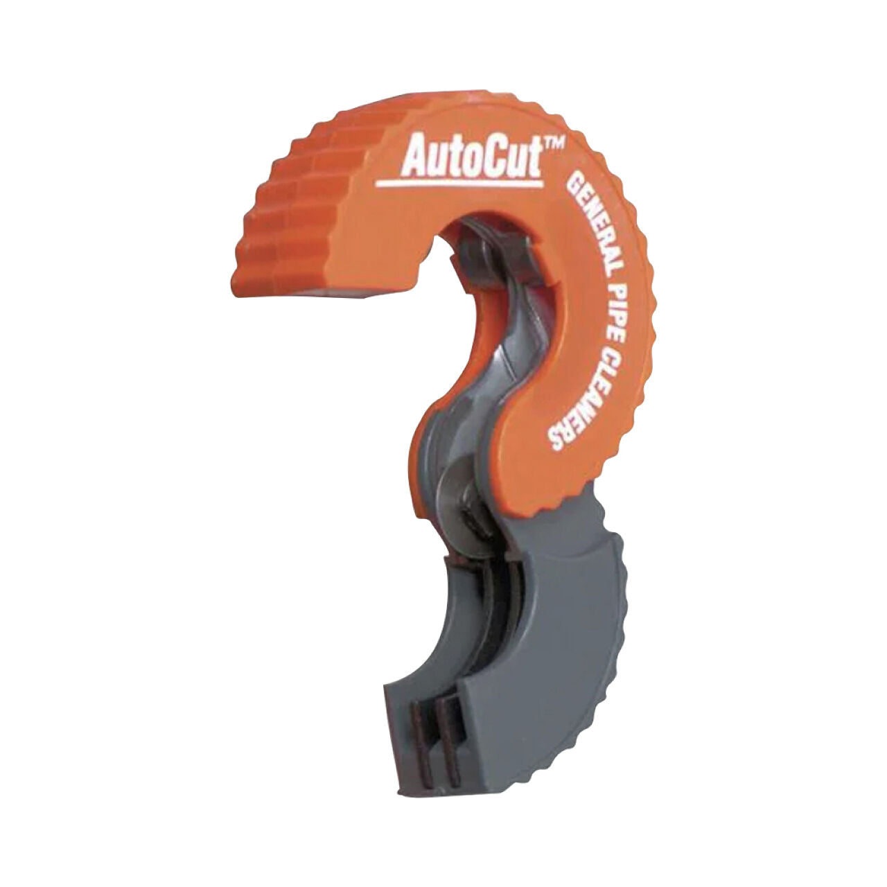 An orange and gray circular Go Build 3/4 in. O.D. Pipe Tubing Cutter, with an open section displaying its internal cutting mechanism. Ideal for precise pipe work from Go Build, The Fastest Way To Build.