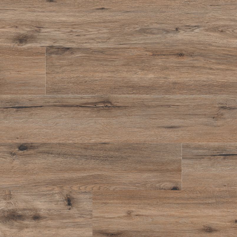 Close-up of MSI Cyrus Fauna Luxury Vinyl Planks BOX (23.77 SQFT) shows light brown planks with natural grain, color variation, waterproof flooring, and CrystaLux™ wear-layer protection in a staggered pattern.
