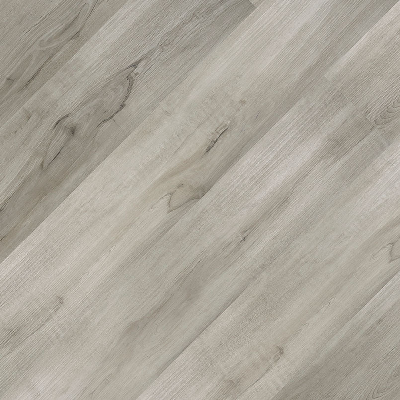 MSI Cyrus Dunite Oak Luxury Vinyl Planks (23.77 SQFT/box) offers light gray tones with subtle grain and knots. This waterproof LVP is shown diagonally for a modern, stylish look—ideal for contemporary spaces.
